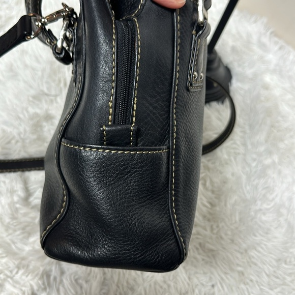 Fossil Black Pebble Leather Stitches Medium Shoulder Satchel HandBag Purse EUC. - Picture 4 of 12